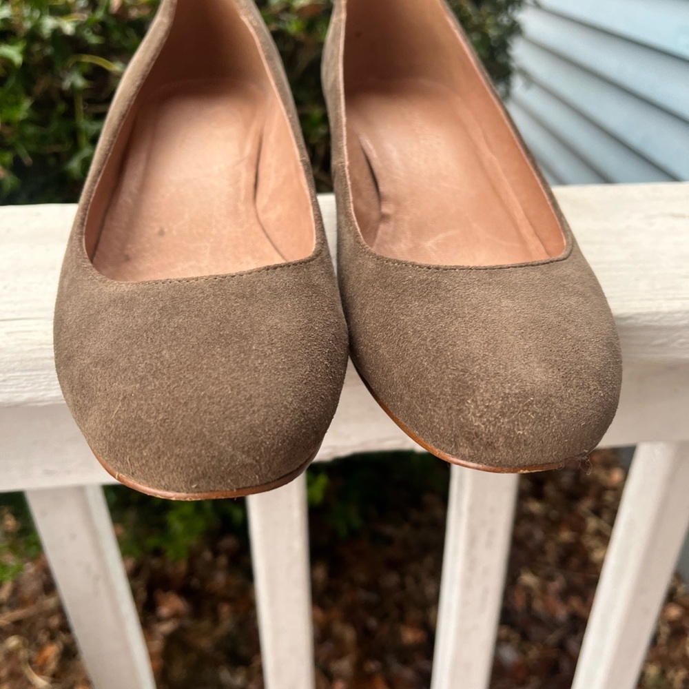Madewell Low Heel Ella Pumps Shoes Mink Suede Size 7 - Picture 3 of 8